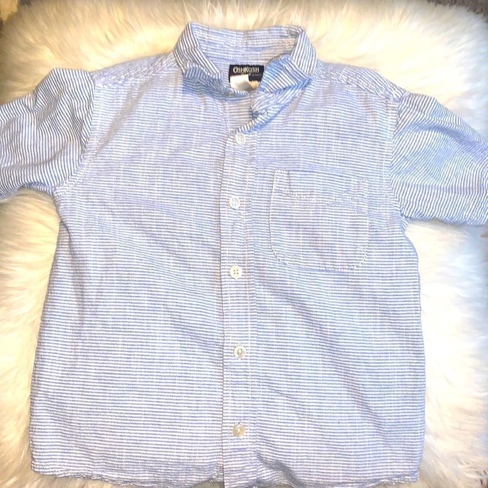 OshKosh size 5 horizontal pinstripe button down polo